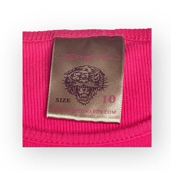 Y2K: OG Ed Hardy ❤︎︎ Love Tattoo Ribbed Tank ❤︎︎ Hot Pink ❤︎︎ Girl 10 XXS XS ❤︎︎ - Picture 7 of 16